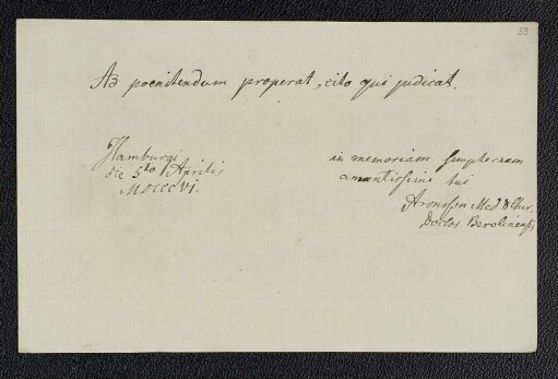 ... Aronsson. – Hamburg, 05.04.1806