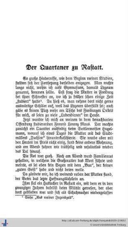 Der Quartaner in Rastatt.
