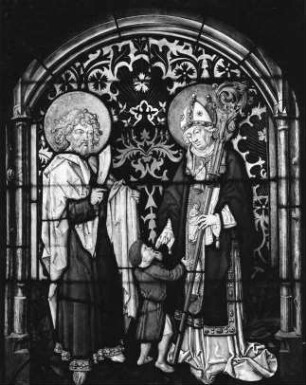 Glasgemälde: Heiliger Bartholomäus und Heiliger Blasius
