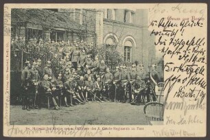 Ansichtskarte "Sr. Majestät im Kreise der Offiziere des 3. Garde-Regiments zu Fuss", Wrangelstraße