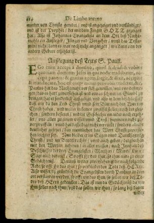 Außlegung deß Texts S. Pauli.