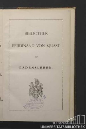 Bibliothek Ferdinand von Quast zu Radensleben