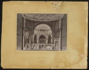Bühnenbild: Parsifal, Festspielhaus Bayreuth: Abendmahlsfeier I. Akt 3. Szene