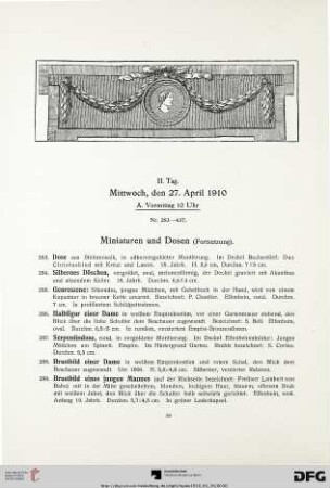 Miniaturen und Dosen (Fortsetzung) (Nr. 283-444)