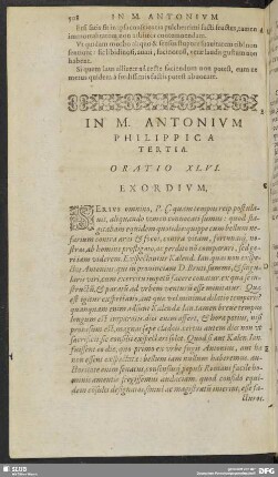 In M. Antonium Philippica Tertia. Oratio XLVI.