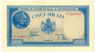 Geldschein, 5.000 Lei, 28.9.1943