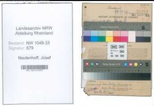 Entnazifizierung Josef Niedenhoff , geb. 24.08.1896 (Lehrer)