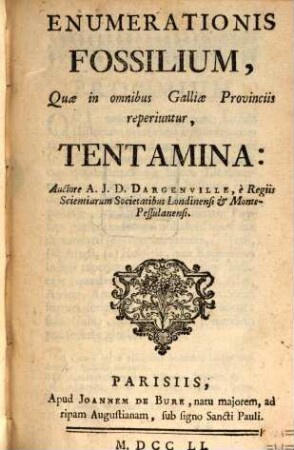 Enumerationis fossilium quae in omnibus Galliae provinciis reperiuntur tentamina