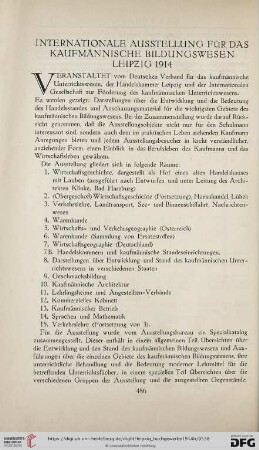 Internationale Ausstellung für das kaufmännische Bildungswesen Leipzig 1914