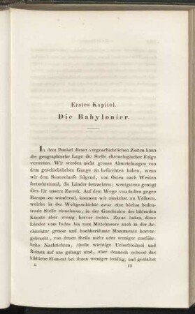 Erstes Kapitel. Die Babylonier.