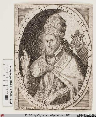 Bildnis Papst Gregor XV. (Alessandro Ludovisi) (reg. 9. 2. 1621 - 8. 7. 1623)