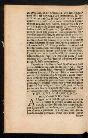 Periculum Oeconomiae, Uxoris & liberorum.