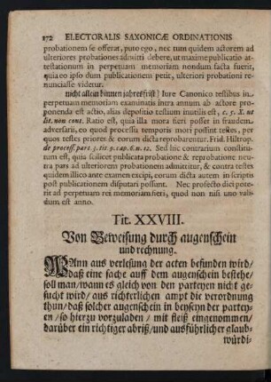 Tit. XXVIII. Von Beweisung durch augenschein und rechnung.