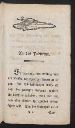 An das Publikum.