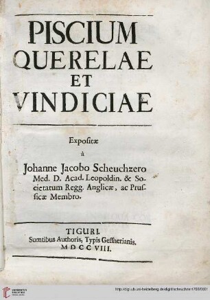 Piscium Querelae Et Vindiciae