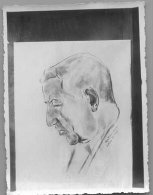 Porträt eines Mannes im Profil : Porträt eines Mannes im Profil. Kohlezeichnung (1937; E. Richter), entstanden in Ankara
