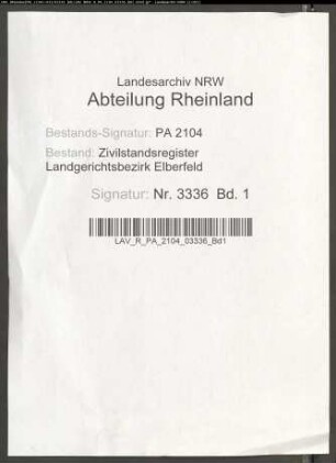 Heiratsregister Merscheid
