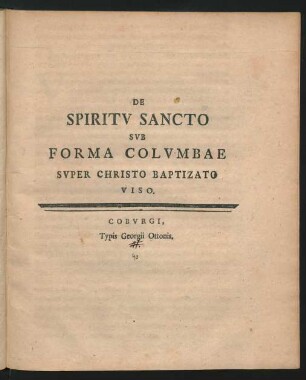 De Spiritv Sancto Svb Forma Colvmbae Svper Christo Baptizato Viso