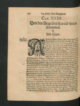 Cap. XXXII. Von den Begräbnüssen seinen Ceremonien.