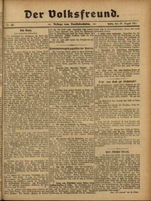 Ausgabe vom Sonntag, den 29. August 1915.