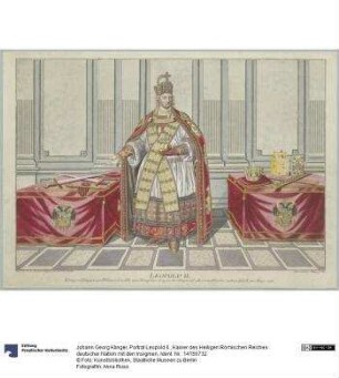 Porträt Leopold II., Kaiser des Heiligen Römischen Reiches deutscher Nation mit den Insignien