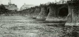 Dresden (mit Augustusbrücke gegen Blockhaus)