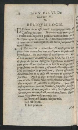 Caput VI. De Reliquis Locis.
