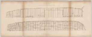 Naval Architecture, Plans of the Quarter-Deck, forecastle and upper-deck, of a 74 gun ship