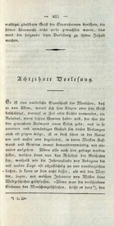 Achtzehnte Vorlesung