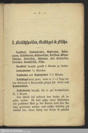 2. Fleischspeisen, Geflügel & Fische