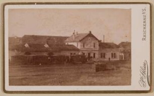 Bahnstation Reichenau in Sachsen : Bahnstation Reichenau in Sachsen (heute Bogatynia / Polen). Visitfoto