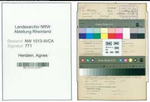 Entnazifizierung Agnes Herstein , geb. 15.04.1909 (Koechin)