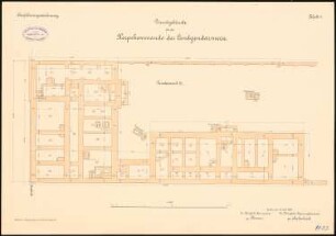 Dienstgebäude für das Korpskommando der Landgendarmerie, Berlin-Moabit: Dienstgebäude: Grundriss Fundament II 1:100