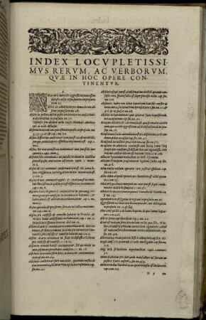 Index Locupletissimus Rerum, Ac Verborum, Quæ In Hoc Opere Continentur.