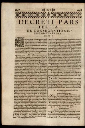 Decreti Pars Tertia. De Consecratione, Distinctio Prima.