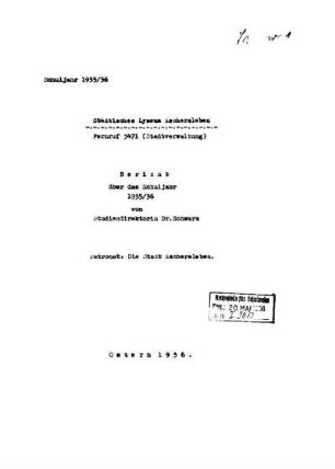 1935/36: Bericht ... - 1935/36