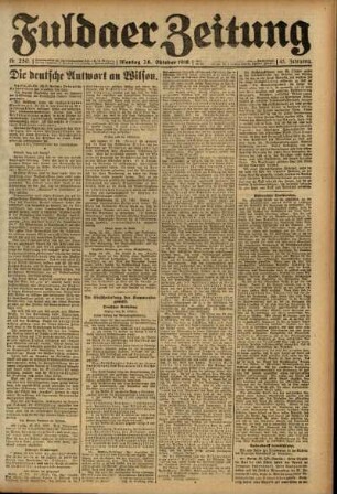 Ausgabe vom Montag, den 28. Oktober 1918.