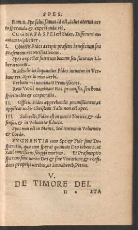 V. De Timore Dei.
