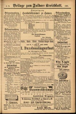 Zweite Ausgabe vom Donnerstag, den 04. Juli 1895.