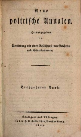 Neue allgemeine politische Annalen. 1824,3, 1824, [3] = Bd. 13