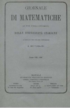 22: Giornale di matematiche