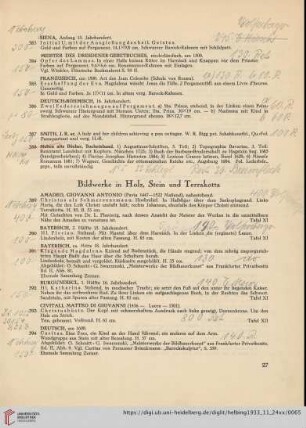 Bildwerke in Holz, Stein und Terrakotta (Nr. 389-419)