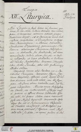 XIV. Liturgica