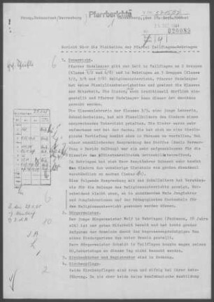 Tailfingen-Nebringen: Visitationsbericht mit Pfarrbericht 1964