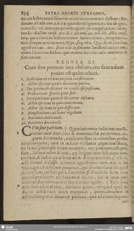 Regula XI. Cum sint partium jura, reo fauendum potius est quàm actori