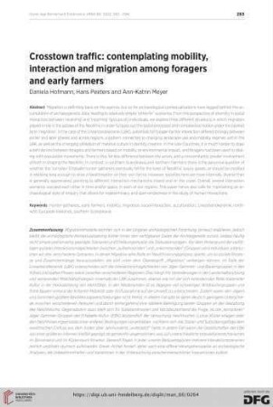 Crosstown traffic: contemplating mobility, interaction and migration among foragers and early farmers