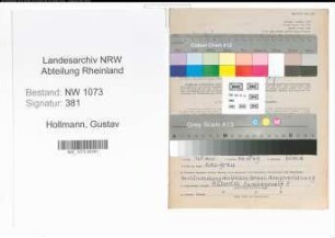 Entnazifizierung Gustav Hollmann , geb. 14.12.1897 (Postschaffner)