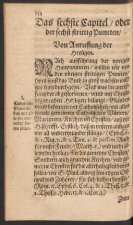Das sechste Capitel ... Von Anruffung der Heyligen.