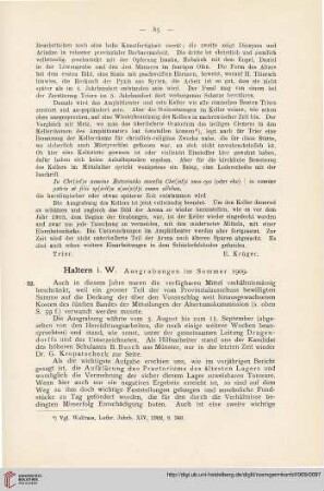 2: Haltern i. W. : Ausgrabungen im Sommer 1909