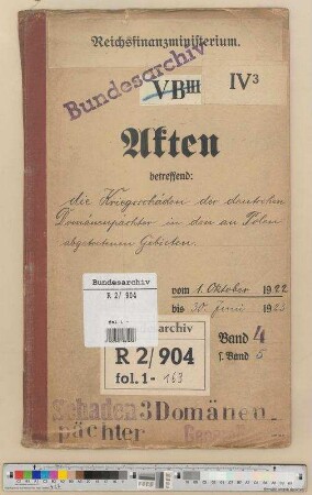 Kriegsschäden der deutschen Domänenpächter in den an Polen abgetretenen Gebieten: Bd. 4